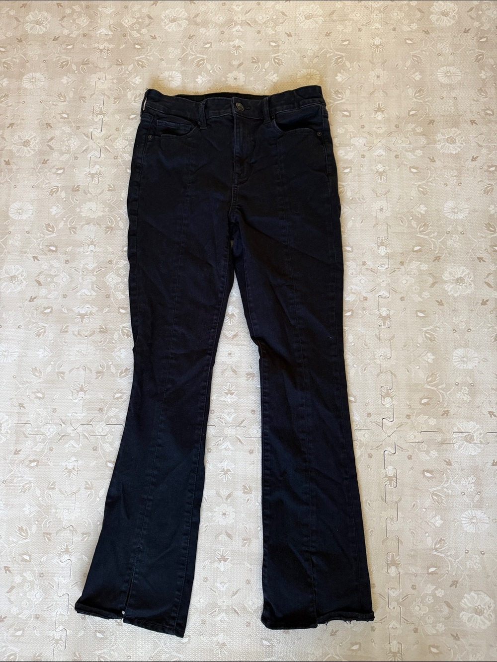 American Eagle Black Slit Bootcut Jeans
